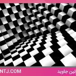 پوستر دیواری سه بعدی شطرنجی شیک و مدرن