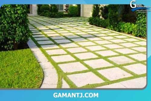 انواع چمن مصنوعی نواری برای بین سنگ
