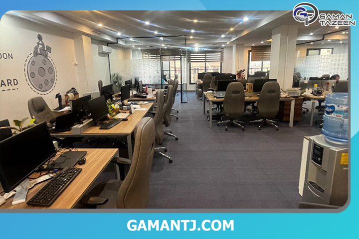 موکت اداری رولی مدل الینا اجرا شده در شرکت همیار سریع پارس سعادت آباد