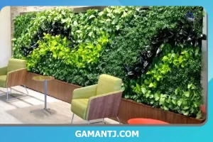 دیوار سبز مصنوعی در سالن زیبایی
