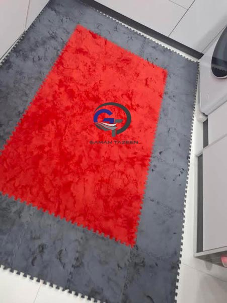 موکت پازلی قرمز طوسی
