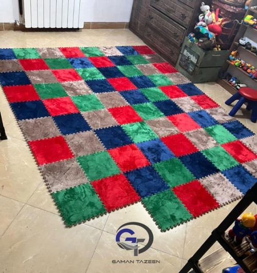 موکت تایل های پازلی در رنگ بندی