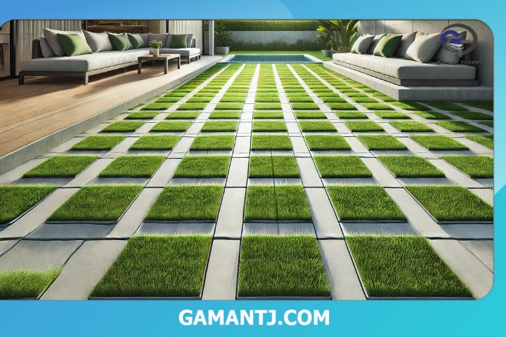 واش بتن با چمن مصنوعی