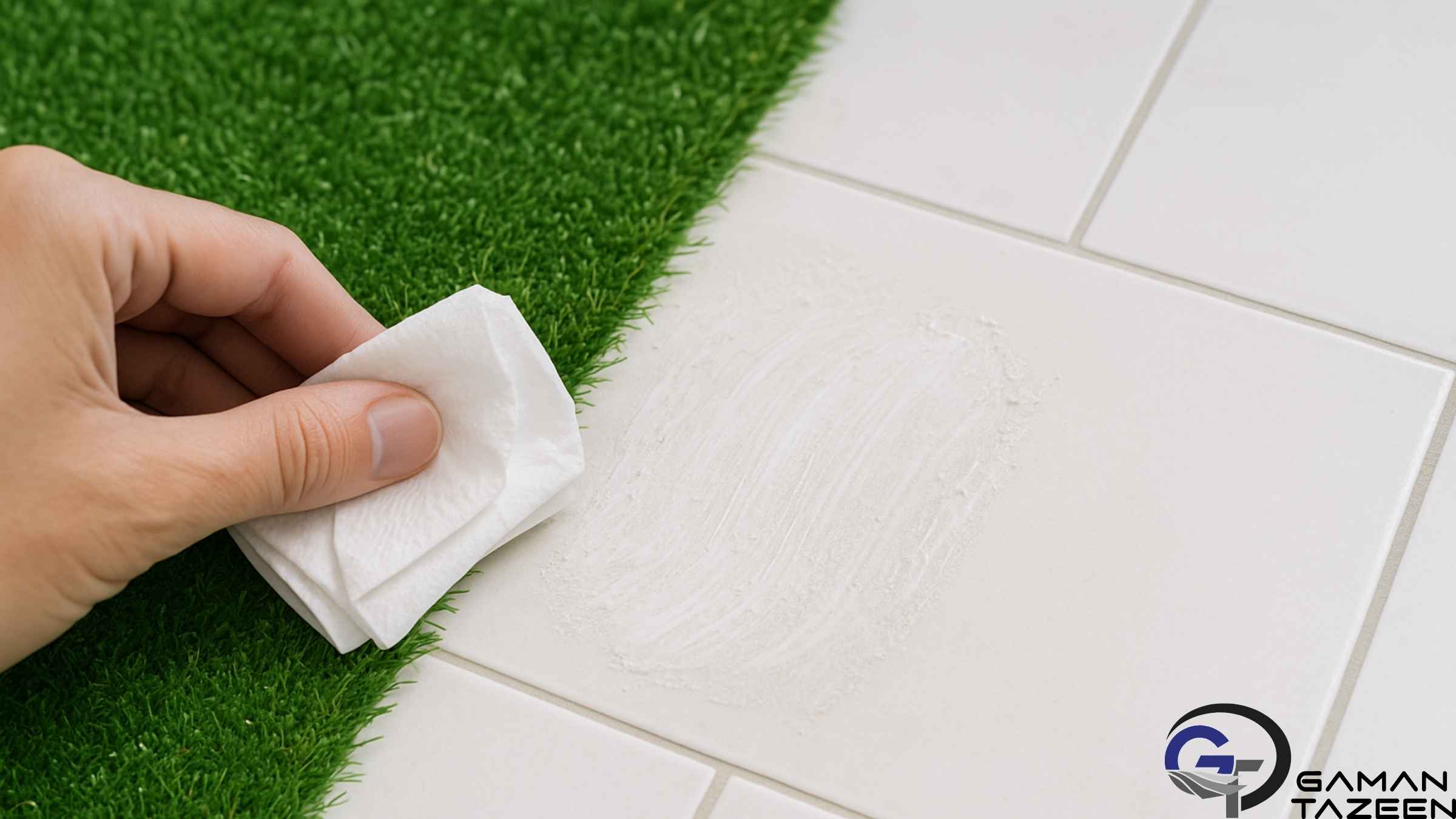 پاک کردن چسب چمن مصنوعی از روی سرامیک